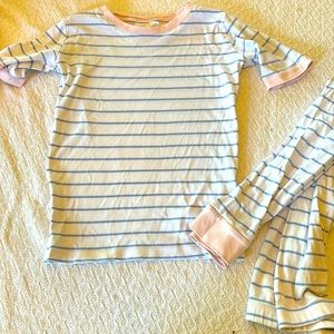 Lake pajamas girls 10 blue white pink